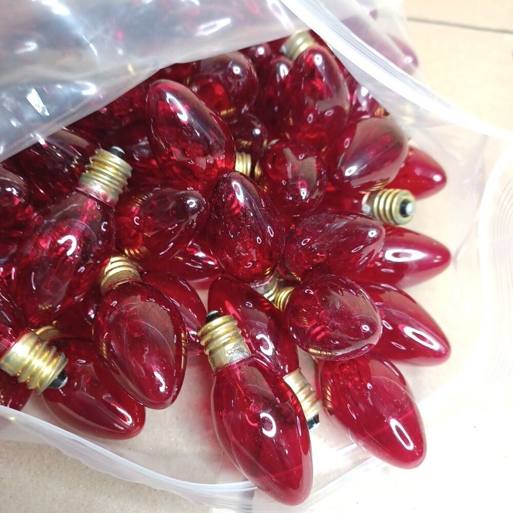 Lot 175 Red Christmas Light Bulbs - C7 Light Show 5w Outdoor Indoor